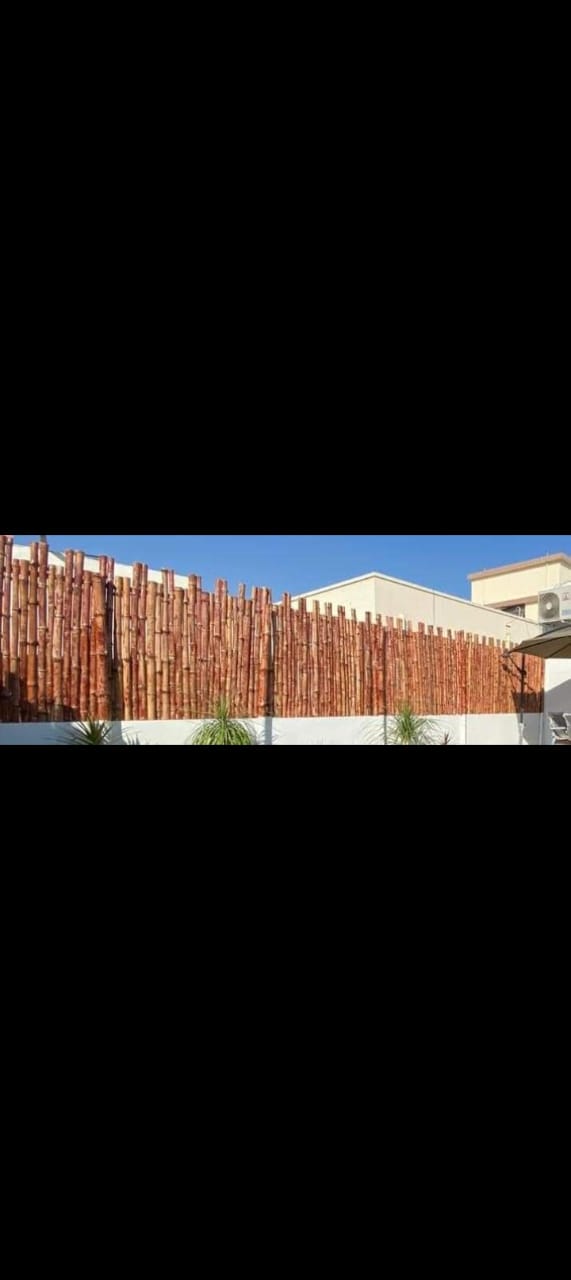 Corner bamboo screen